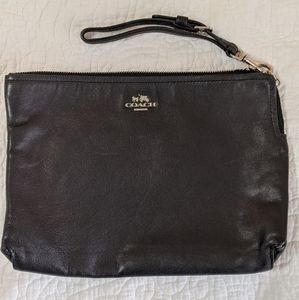 Coach Black Leather Clutch Handbag